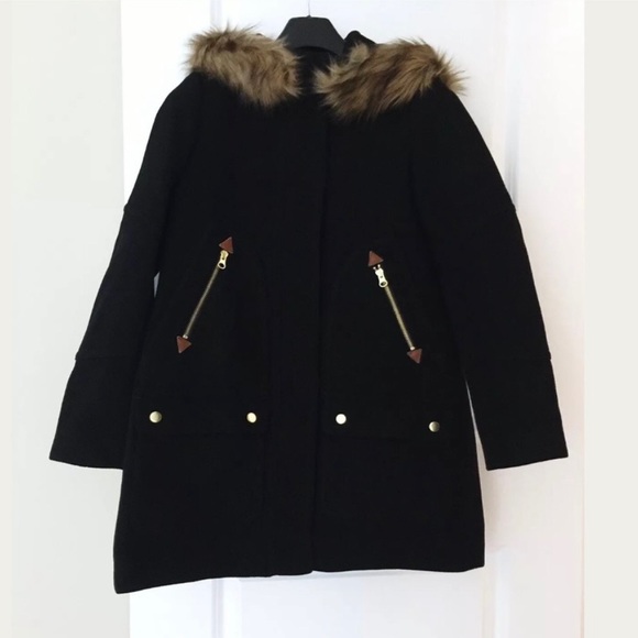 NWT J.CREW Italian Stadium Cloth Chateau Faux Fur - Picture 4 of 5